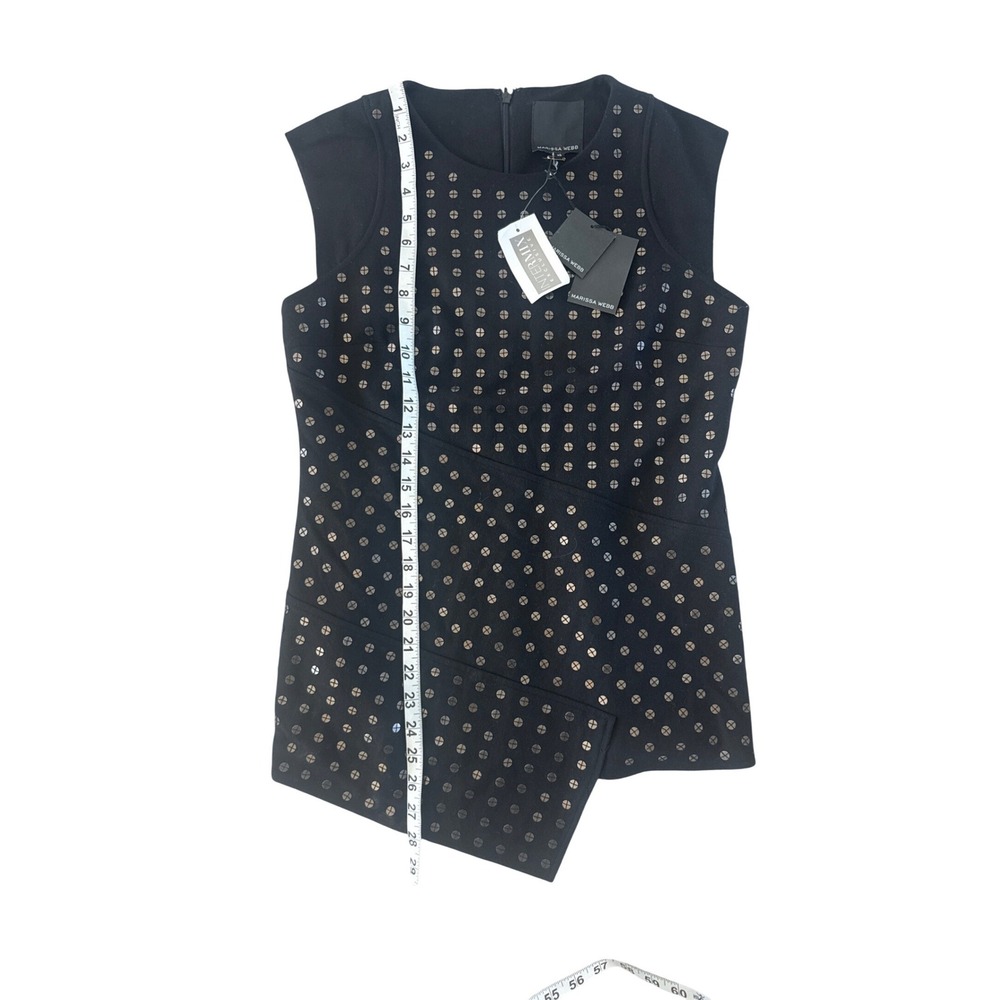 INTERMIX MARISSA WEBB Kristianne High Low Vest Black Sequin Wool Blend XS NWD‎ - Picture 5 of 12